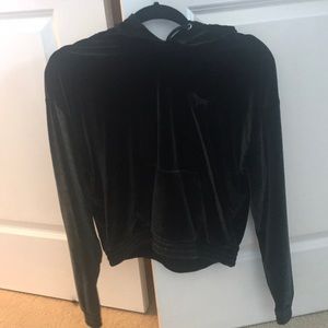 PINK Black Velour Hoodie
